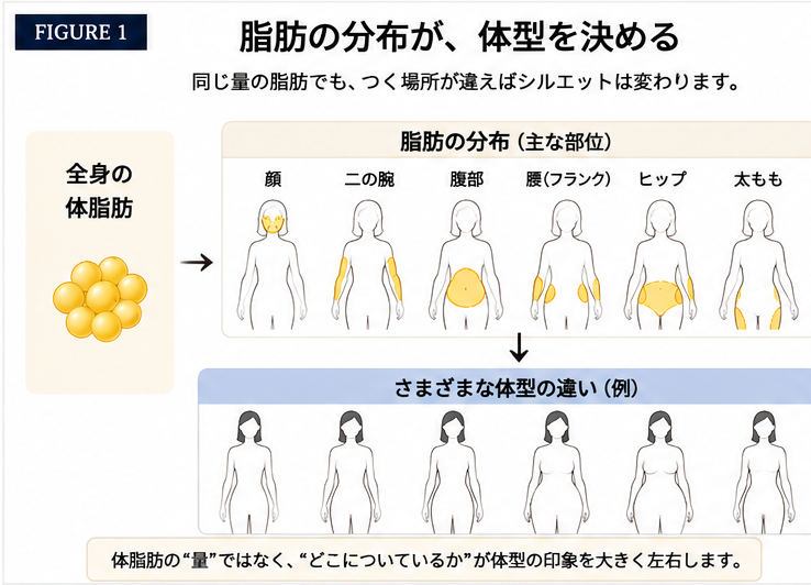 脂肪の分布が、体型を決める